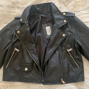Black Zip up Biker Jacket